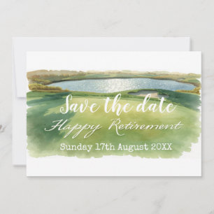 Golf Bewaar de datum Golf pensioen feest op groen Save The Date