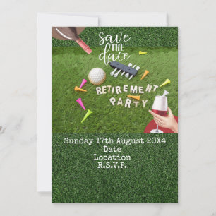 Golf Bewaar de datum Golf pensioen feest op groen Save The Date
