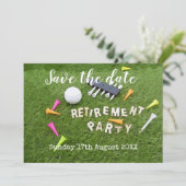 Golf Bewaar de datum Golf pensioen feest op groen Save The Date (Staand voorkant)
