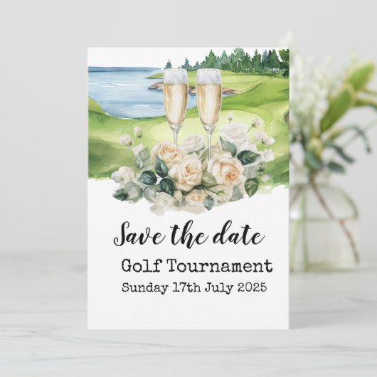 Golf Bewaar de datum Golf Toernooi Uitnodiging (Staand voorkant)