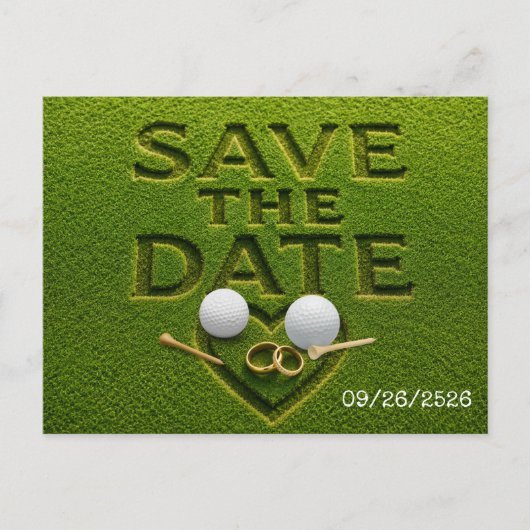 Golf bewaar de datum Golf trouwen Aankondigingskaart (Voorkant)