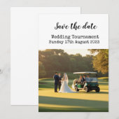 Golf Bewaar de datum Golf Wedding Kaart (Voorkant / Achterkant)