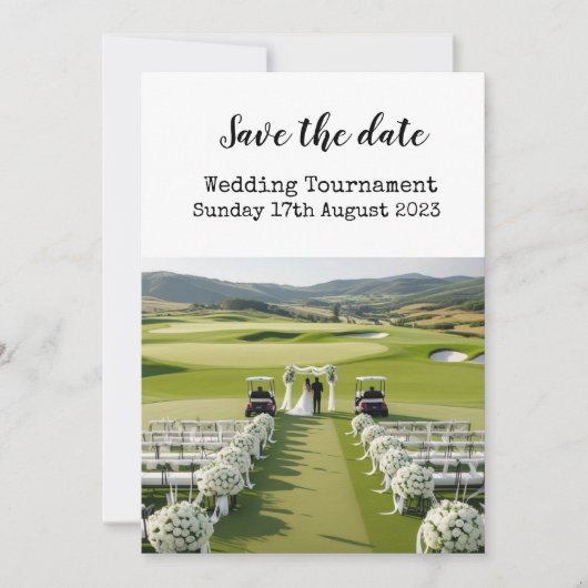 Golf Bewaar de datum Golf Wedding Kaart (Voorkant)