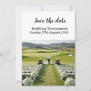 Golf Bewaar de datum Golf Wedding Kaart