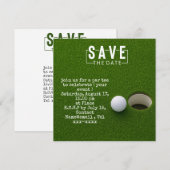 Golf bewaar de datum golfbal putting hole in one save the date (Voorkant / Achterkant)