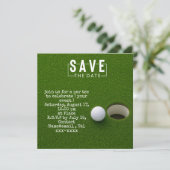 Golf bewaar de datum golfbal putting hole in one save the date (Staand voorkant)