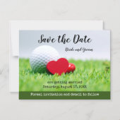Golf Bewaar de datum met golf en hart Magnetisch I Magnetische Uitnodiging (Voorkant)