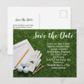 Golf bewaar de datum met golfbal  briefkaart (Voorkant / Achterkant)