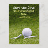 Golf Bewaar de datum met golfbal en t-shirt op gro Briefkaart (Voorkant)