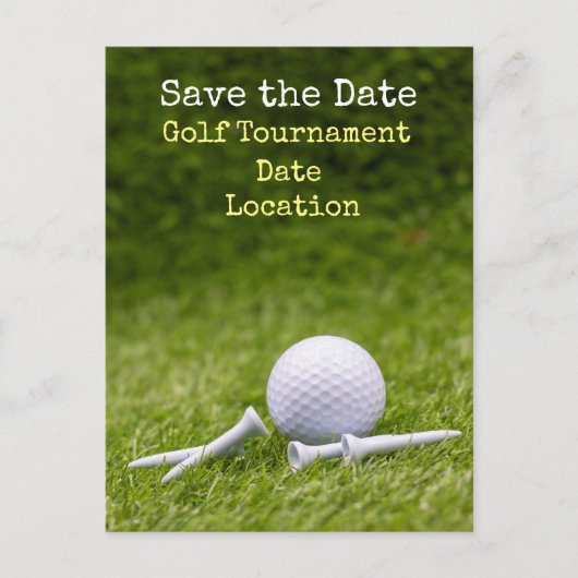 Golf Bewaar de datum met golfbal en t-shirt op gro Briefkaart (Voorkant)