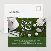 Golf bewaar de datum met golfbal en zandwedge briefkaart (Voorkant / Achterkant)