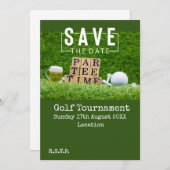 Golf Bewaar de datum met golfbal op groen Kaart (Voorkant / Achterkant)