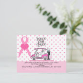 Golf bewaar de datum van het Bewustmakingsroze van Briefkaart (Staand voorkant)