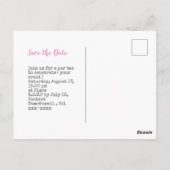 Golf bewaar de datum van het Bewustmakingsroze van Briefkaart (Achterkant)