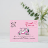 Golf bewaar de datum van het Bewustmakingsroze van Briefkaart (Staand voorkant)