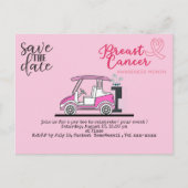 Golf bewaar de datum van het Bewustmakingsroze van Briefkaart (Voorkant)