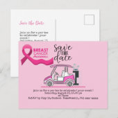 Golf bewaar de datum van het Bewustmakingsroze van Briefkaart (Voorkant / Achterkant)