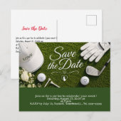 Golf bewaar de datum voor de bruiloft briefkaart (Voorkant / Achterkant)