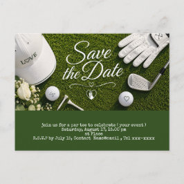 Golf bewaar de datum voor de bruiloft briefkaart