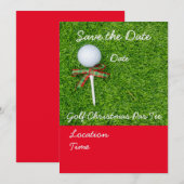 Golf Bewaar de datum voor Kerstmis met golfbal Kaart (Voorkant / Achterkant)