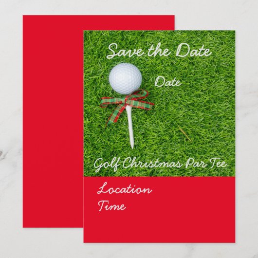 Golf Bewaar de datum voor Kerstmis met golfbal Kaart (Voorkant / Achterkant)