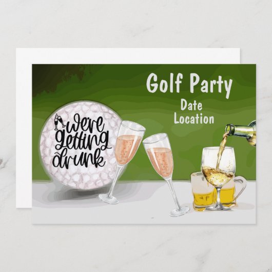 Golf Bewaar de datum voor vrijgezellenfeest Kaart (Voorkant / Achterkant)
