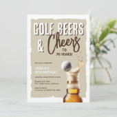 Golf, Biertjes & Proost op 70 Jaar Verjaardag Kaart (Staand voorkant)