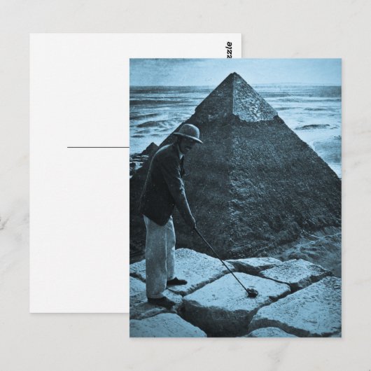 Golf bij de  blauwe tongpiramide van de Pyramide Briefkaart (Voorkant / Achterkant)