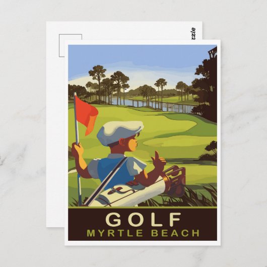 Golf bij Myrtle Beach, South Carolina, Reizen Briefkaart (Voorkant / Achterkant)