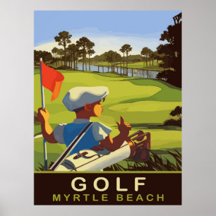 Golf bij Myrtle Beach, South Carolina, Reizen Poster