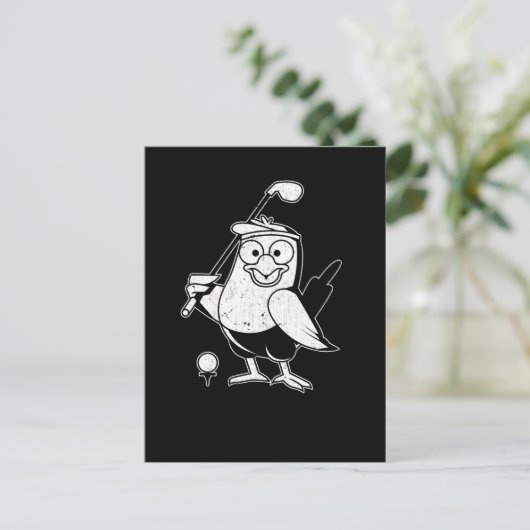 Golf Birdie Funny Bird Animal Humor Golfing Briefkaart (Staand voorkant)