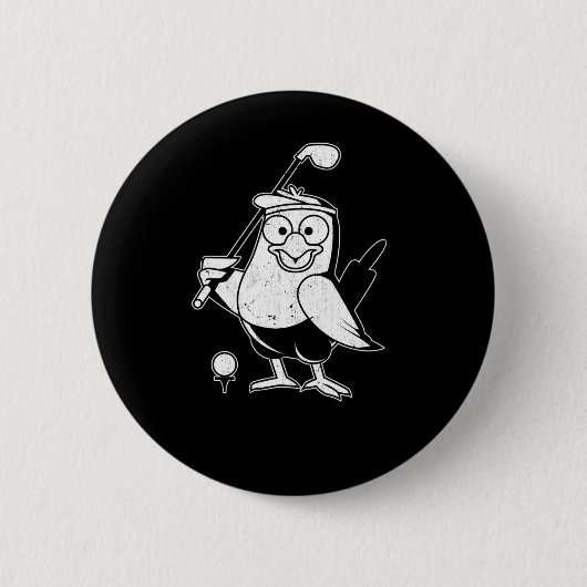 Golf Birdie Funny Bird Animal Humor Golfing Ronde Button 5,7 Cm (Voorkant)