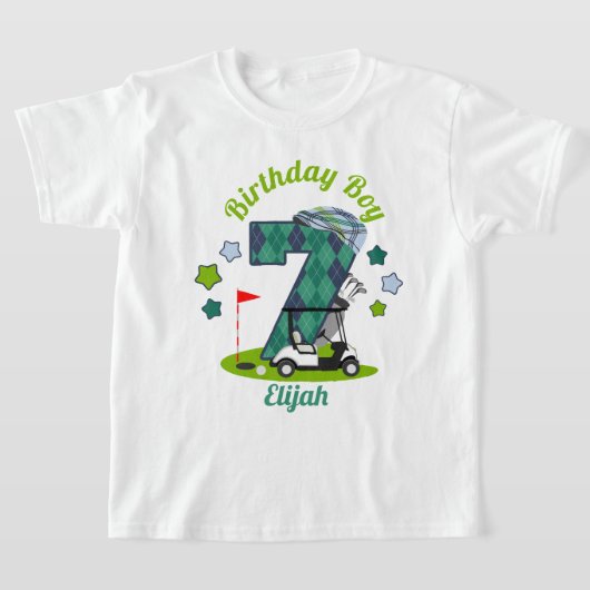 Golf Birthday Boy Shirt 7de Golf Party Shirt (Laagn)