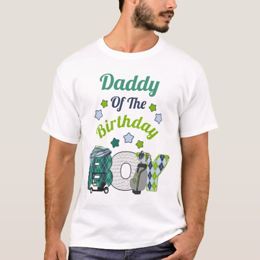 Golf Birthday Boy Shirt Dad Golf Party Shirt (Voorkant)