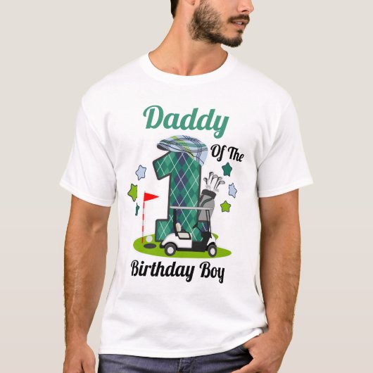 Golf Birthday Boy Shirt Dad Golf Party Shirt (Voorkant)