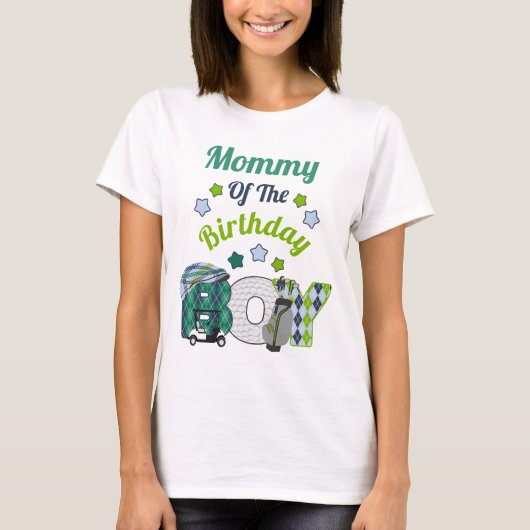 Golf Birthday Boy Shirt Mam Golf Party Shirt (Voorkant)