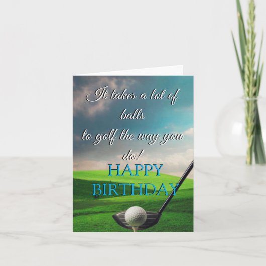 Golf Birthday Card Kaart (Voorkant)
