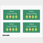 Golf Birthday Green Diamond Shapes Rechthoekige Sticker (Vel)