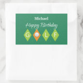 Golf Birthday Green Diamond Shapes Rechthoekige Sticker (Tas)