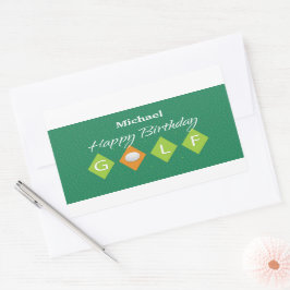 Golf Birthday Green Diamond Shapes Rechthoekige Sticker