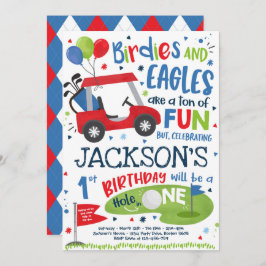 Golf Birthday Hole in één Golf 1st Birthday party  Kaart