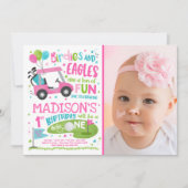 Golf Birthday Hole in één Golf 1st Birthday party Kaart (Voorkant)