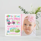 Golf Birthday Hole in één Golf 1st Birthday party Kaart (Staand voorkant)