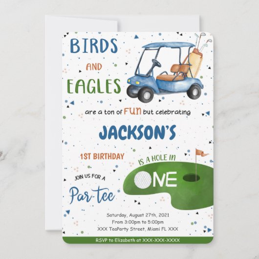 Golf Birthday Invitation Kaart (Voorkant)