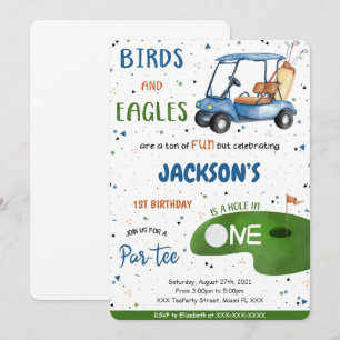 Golf Birthday Invitation Kaart