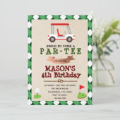 Golf Birthday Invitation Kaart (Staand voorkant)