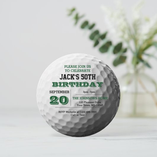 Golf Birthday Invitation Kaart (Staand voorkant)