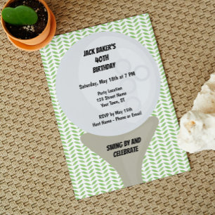 Golf Birthday Invitation Kaart