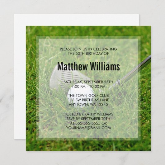 Golf Birthday Kaart (Voorkant / Achterkant)