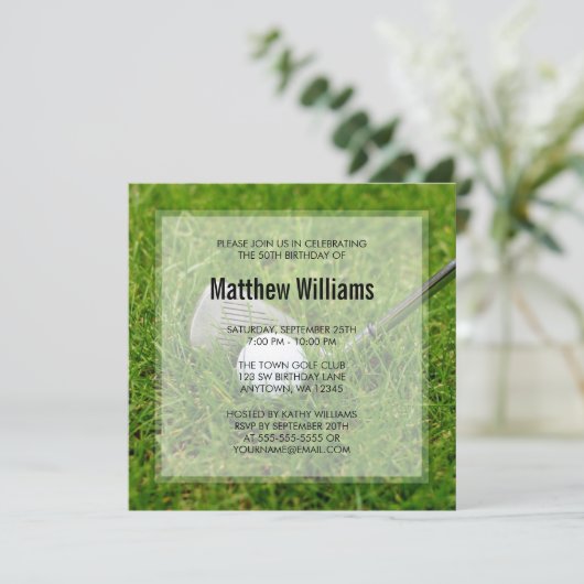 Golf Birthday Kaart (Staand voorkant)